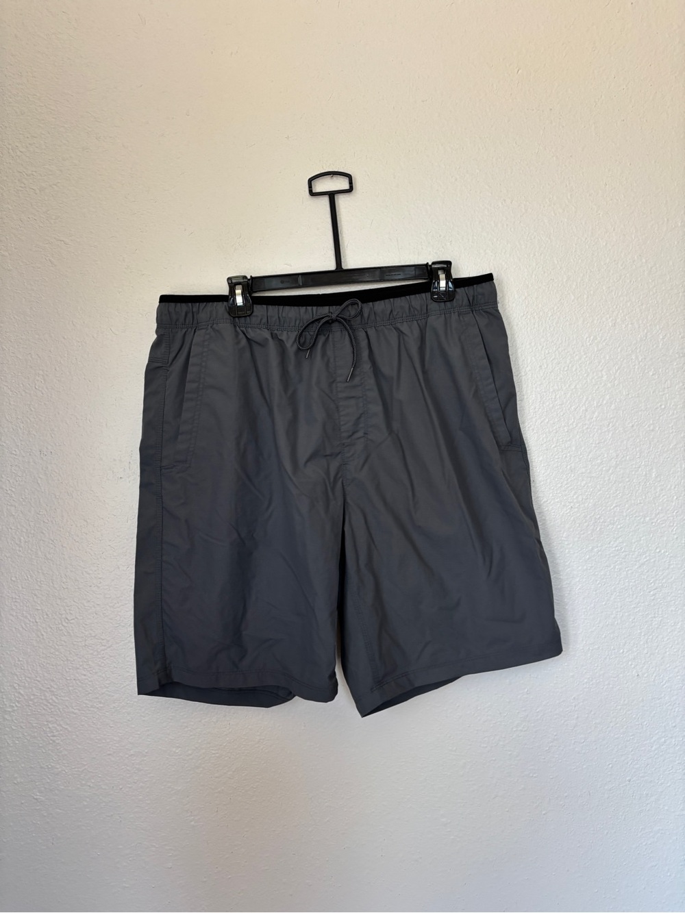 Pacific Trail Solid Grey Drawstring Waist Swim Trunks